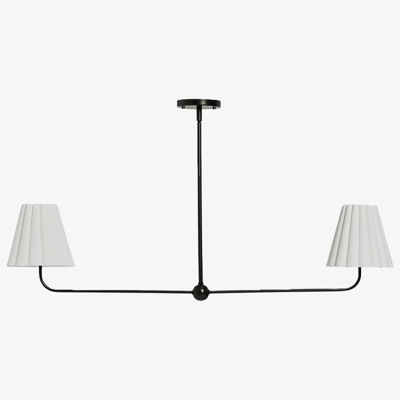 Ruffmeto Żyrandol z Metalową Ramą i Falowanym Abażurem do Jadalni, Przedpokoju i Salonu