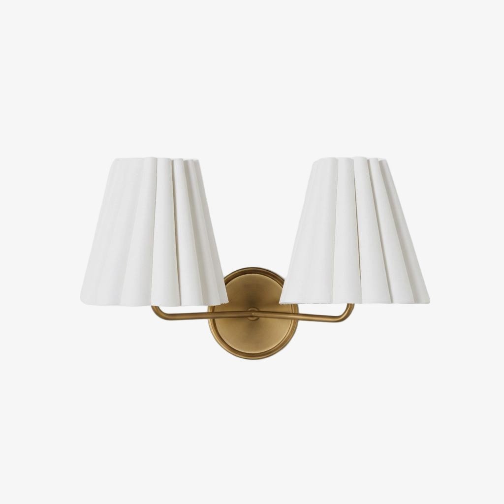 Ruffmeto Stoffen Wandkandelaar – Met geplooide details op een Sculpturaal Metalen Frame voor Studiekamer of Gang