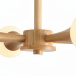 Bild in die Galerieansicht laden, Novalune Mehrflammiger Glas-Globus-Kronleuchter mit Holzrahmen – Japanischer Zen-Stil für das Wohnzimmer