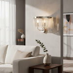 Afbeelding laden in galerijweergave, Beveline Facetgeslepen Heldere Glas Wandlamp - Klassieke metalen wandlamp voor hal en woonkamer