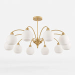 Load image into Gallery viewer, Gold 10-light glass globe chandelier