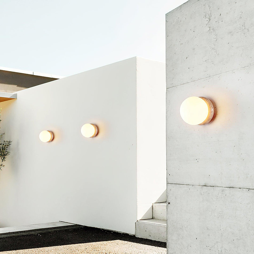 Luz de Pared Exterior de Travertino Asteroide