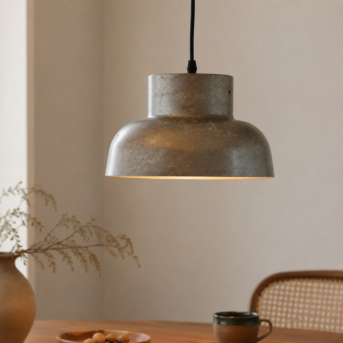 Aged Metal Industrial Pendant Light