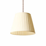 Cargar imagen en el visor de la Galería, Eaveside Skirt Vintage Fabric Shade Pendant Light - Cream Pleated