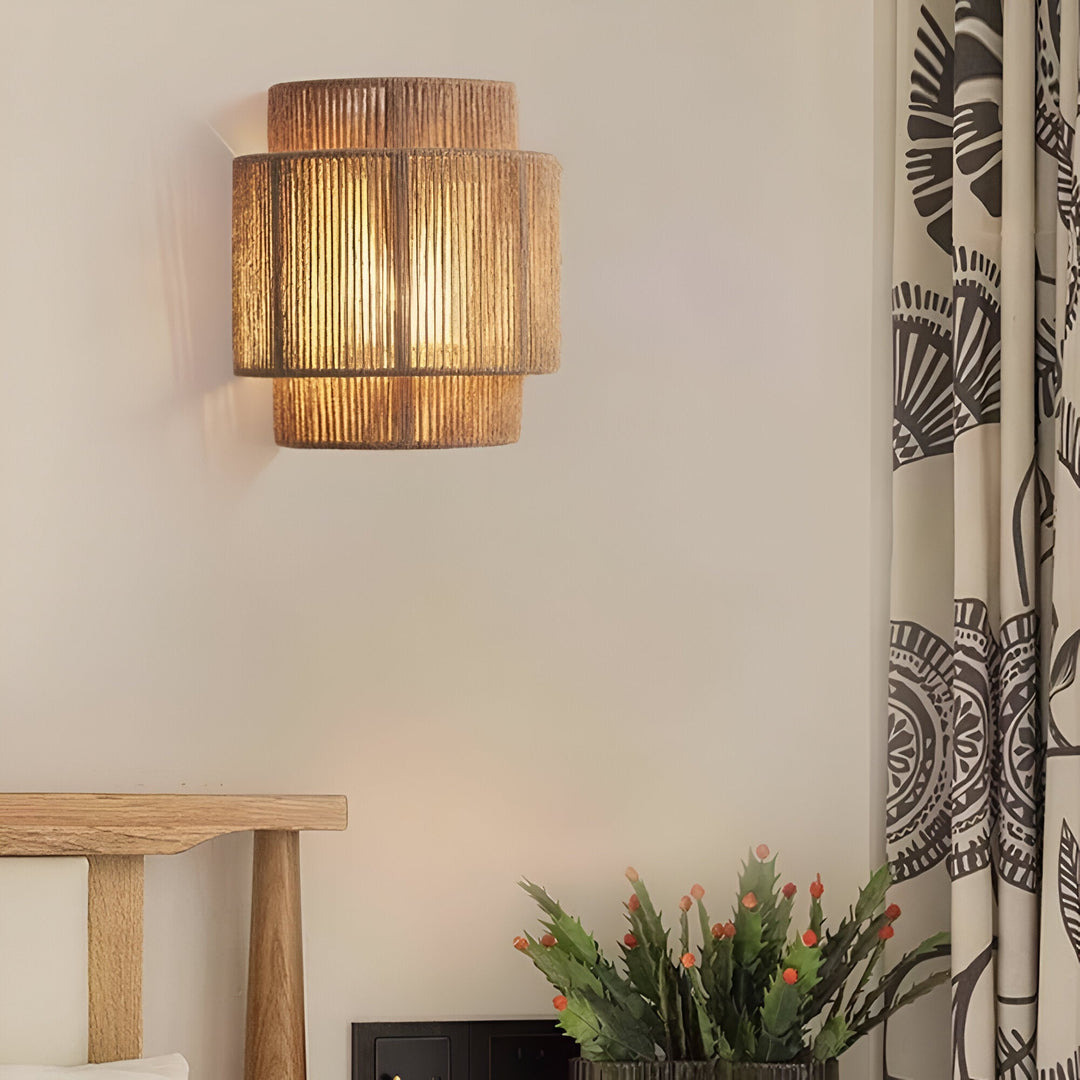 Luz de Pared LED Bohemia Vintage Tejida a Mano