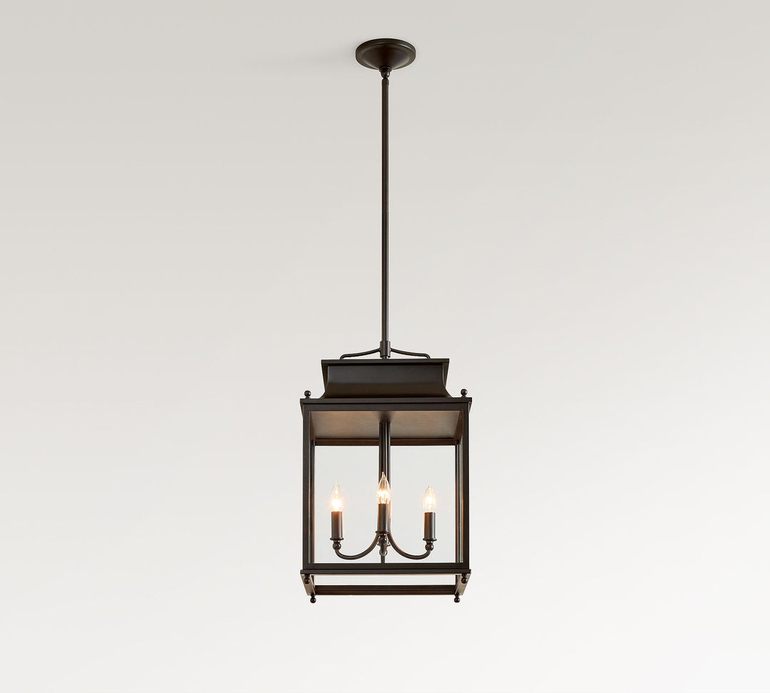 Yolvira Modern Outdoor Lantern Pendant - Metal Hanging Light for Exteriors
