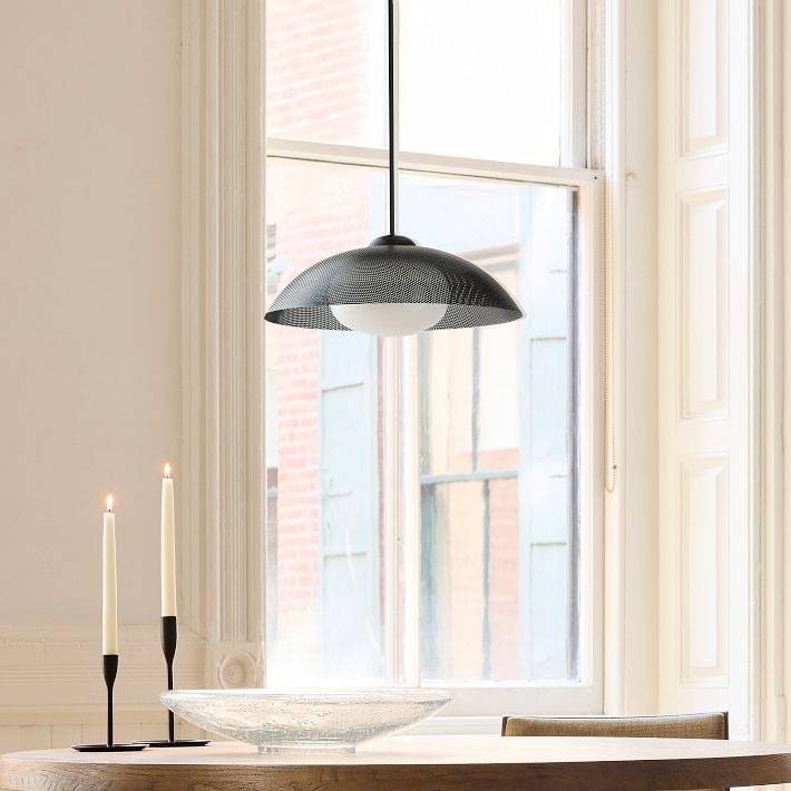 Elorina Pendant Light - Perforated Metal Shade, Champagne Bronze