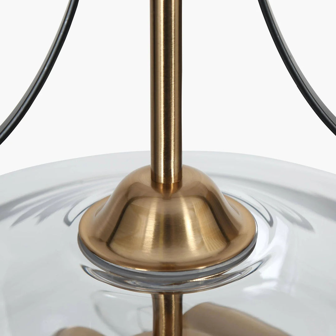 Lirra Glass Pendant Light – Mid‑Century Modern Metal Frame for Kitchen and Living Room