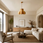 Afbeelding laden in galerijweergave, Autumn floral fabric pendant light in a calm living room