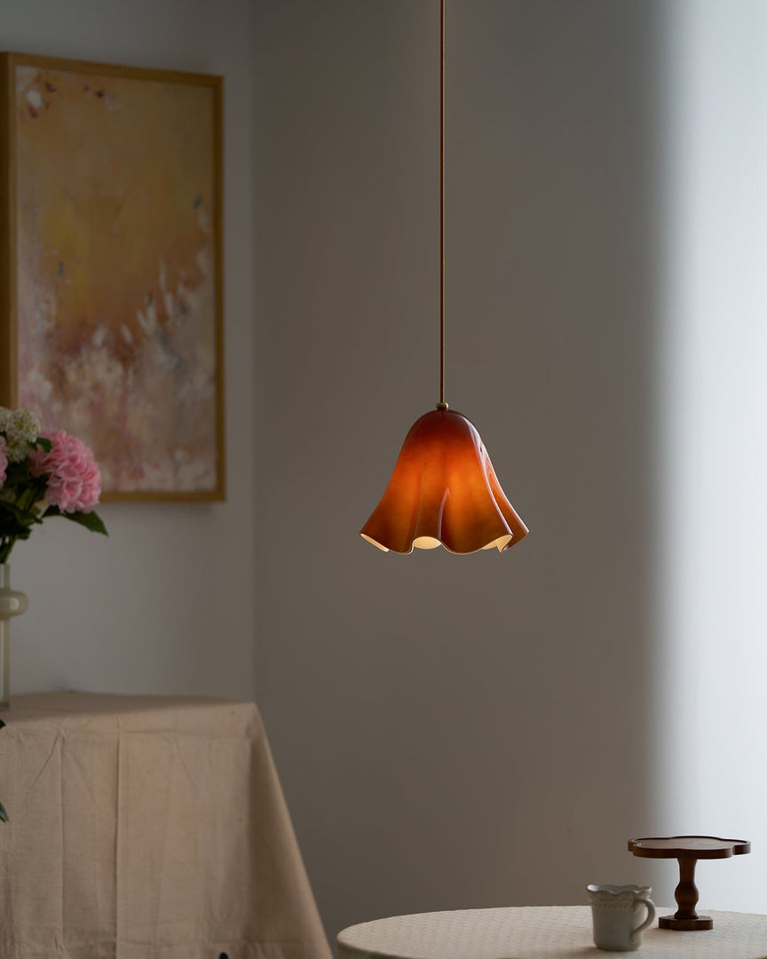 Bellina Artistic Glass Pendant Light - Modern Bloom Inspired Hanging Ceiling Lamp
