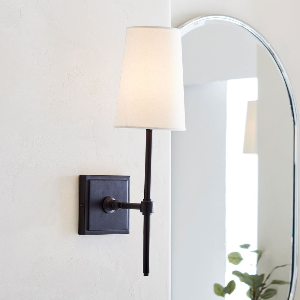 Derlina White Linen Shades Wall Lamp – Retro Metal Multi-Head Lighting Fixture