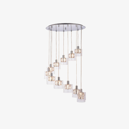 Lámpara Colgante de Metal Esculpido Glomara – Iluminación Ambiental Transicional para Dormitorios y Entradas