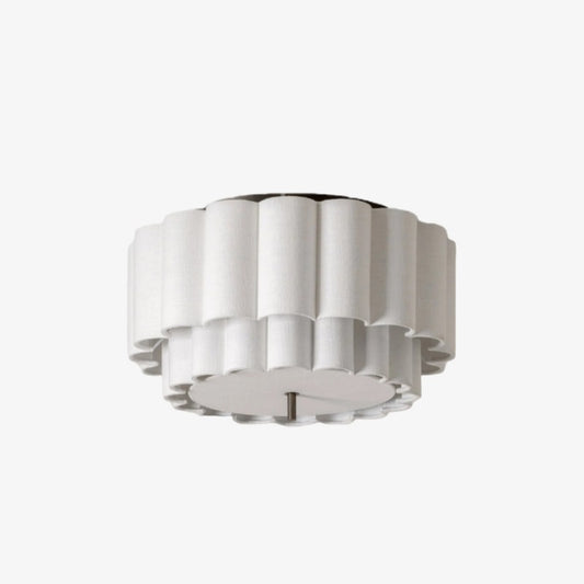 Illuminazione a filo Linbron – Paralume in lino smerlato e finitura bronzo Lampada da soffitto moderna per sala da pranzo