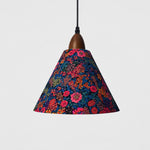 Carica l'immagine nella visualizzazione Galleria, Medium gold foil floral cone pendant light front view