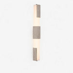 Charger l'image dans la visionneuse de la galerie, Tall yellow travertine acrylic wall lamp 60 cm product view