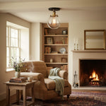 Load image into Gallery viewer, Glorica Glass Minimalist Globe Ceiling Fixture for Bedroom &amp; Office
