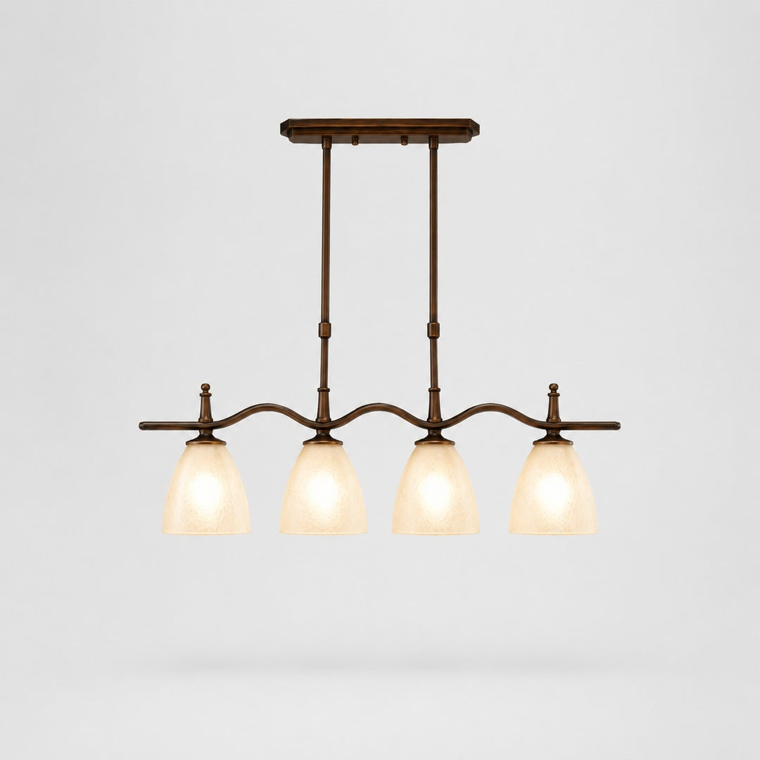 Vintage liniowa lampa wisząca ze szkła