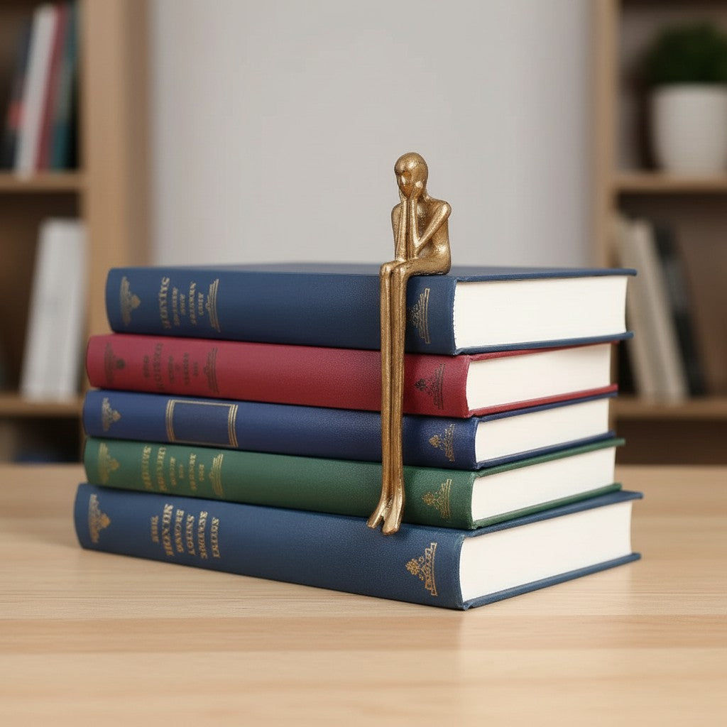 Floxo Lazy Dog and Abstract Nordic Human Figurine Minimalist Sculpture for Modern Shelves and Desks