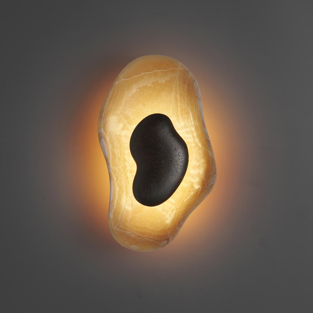 Oyster Hammerschlag Onyx Wandleuchte
