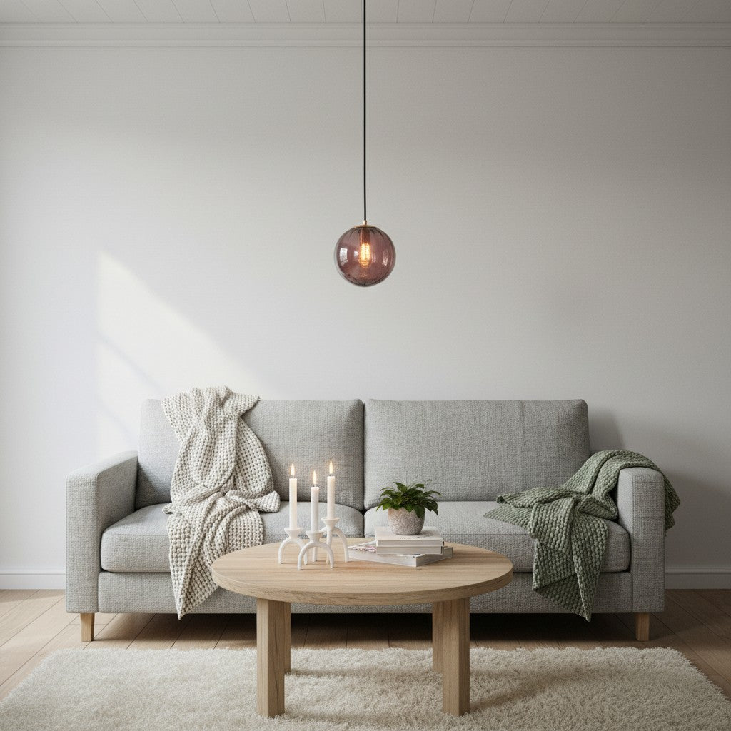 Suspension globe en verre et métal Lunorie – Suspension sculptée réglable pour espaces de repas