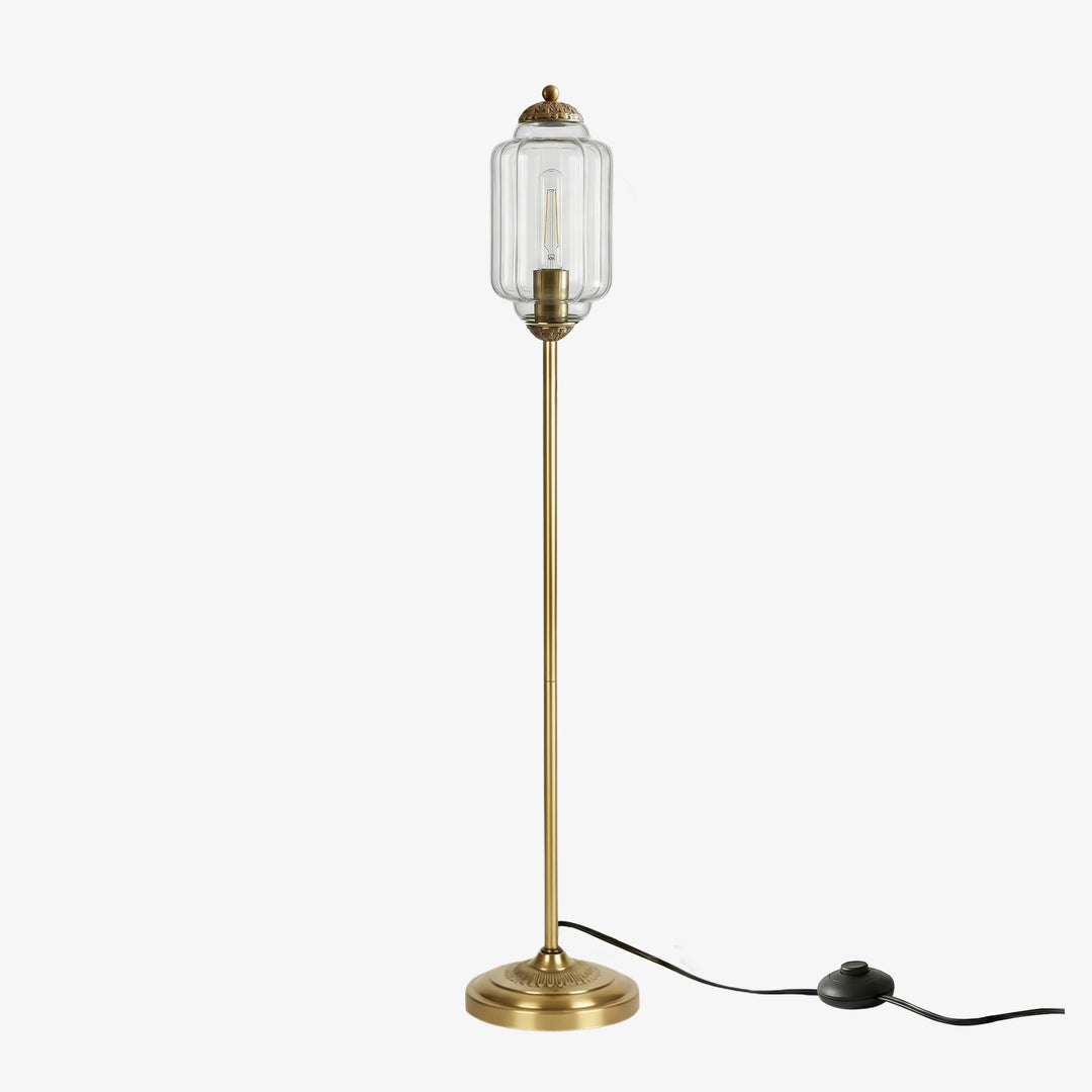 Eloise Strukturierte Glas-Kürbis-inspirierte Stehlampe - Organische Kunstfertigkeit und Retro-Stil für Wohnzimmer