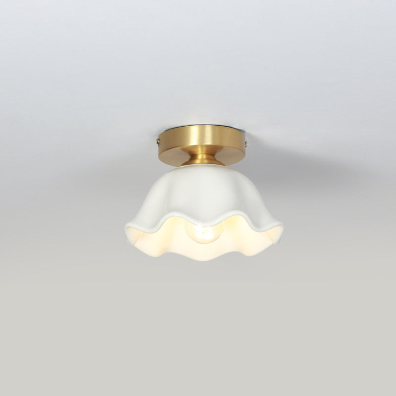 Blossom Glow Mid-Century Keramik Deckenleuchte