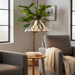 Afbeelding laden in galerijweergave, TF Astoria Tiffany Plafondhanglamp – Geometrisch Glasontwerp met Inkepingen voor Woonkamer