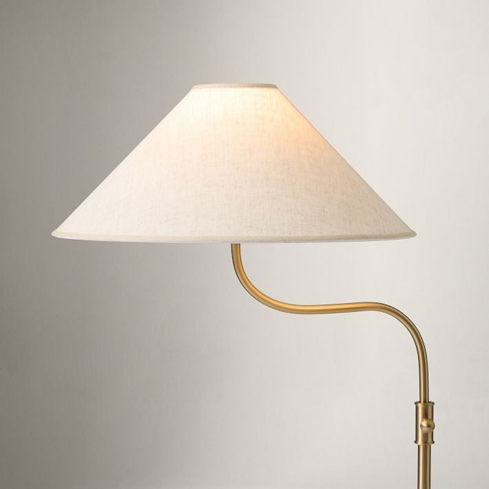 Fibura Elegant Floor Lamp Linen Shade Champagne Bronze – Add Warmth
