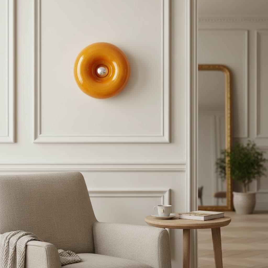 Lampada da Tavolo e da Parete Halorentis Bauhaus Design a Ciambella – Illuminazione Scultorea Moderna per Spazi Abitativi N11
