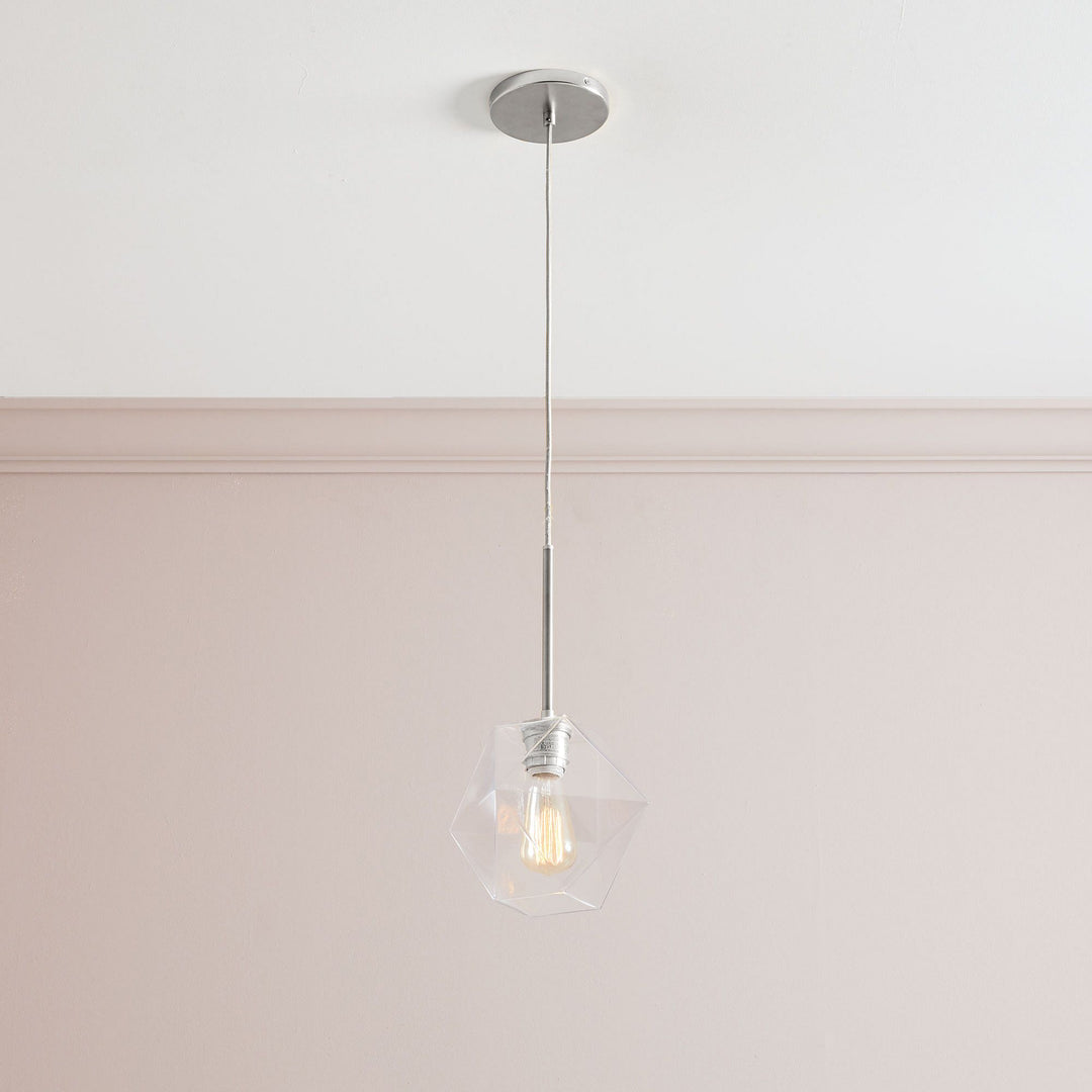 Talvior Faceted Pendant Light – Adjustable Glass Light Fixture