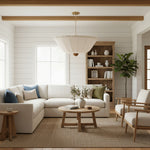 Afbeelding laden in galerijweergave, Wickara Plafondlamp Rotan Parasol Kap – Gemengd Materiaal Plafondlamp voor Woonkamer of Gang