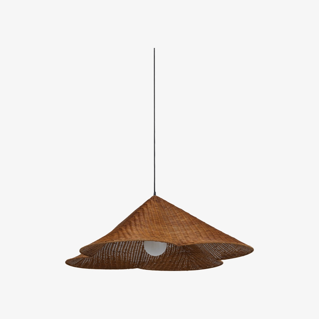 Wickara Natürliche Rattan Geflochtene Pendelleuchte – Boho-Chic Hängelampe für Wohn- und Esszimmer