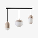 Carica l'immagine nella visualizzazione Galleria, Lampada a Sospensione a Gruppo di Sfere Moderne Orbaltis - Lampada a Sospensione in Pietra Naturale e Vetro per Soggiorno o Cucina