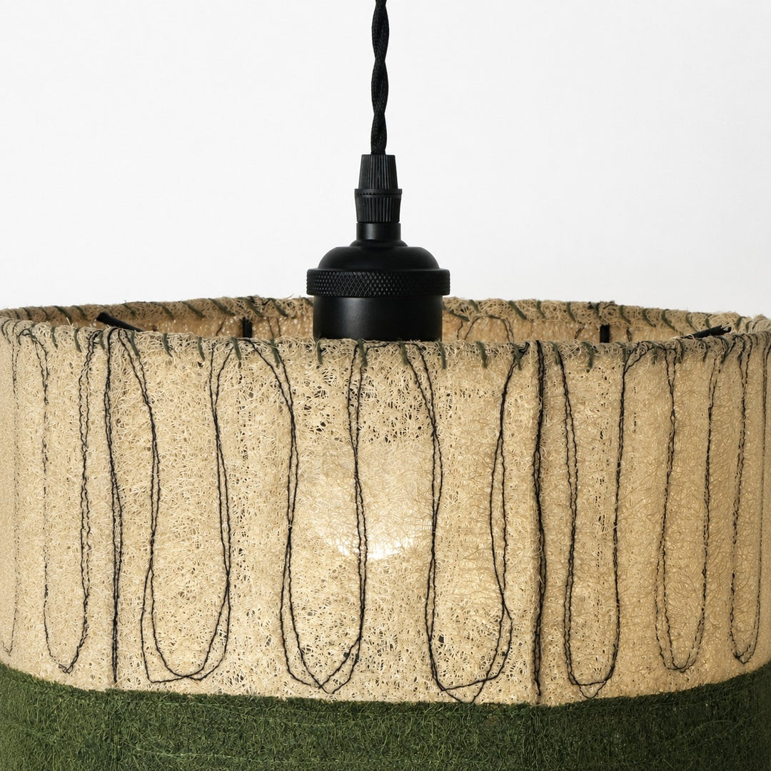 Lampada a sospensione in luffa naturale - paralume intrecciato organico per sala da pranzo