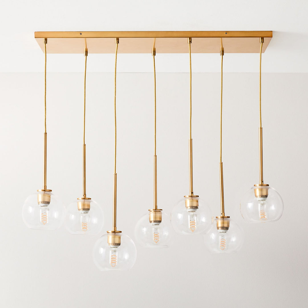 Selvion Elegant 7-Light Globe Chandelier – Glass Pendant Light