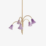 Load image into Gallery viewer, Bellina Modern Romantic Chandelier - Botanical Lily Design with Glass Flowers
