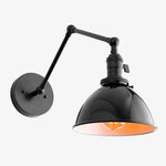 Load image into Gallery viewer, Conique Metal Vintage Industrial Swing Arm Wall Lamp - Adjustable Dome Shade for Study
