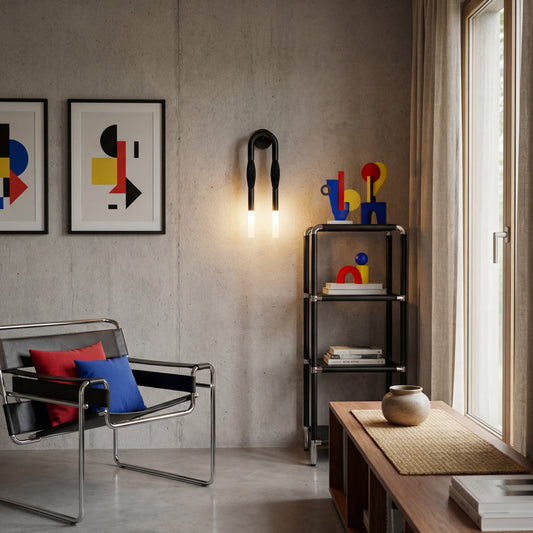 Lámpara de Pared Minimalista con Brazo Curvado Strandia - Luz de Acento Estilo Japandi para Pasillo