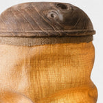 Załaduj obraz do przeglądarki galerii, Close-up of gathered linen shade and top wood cap