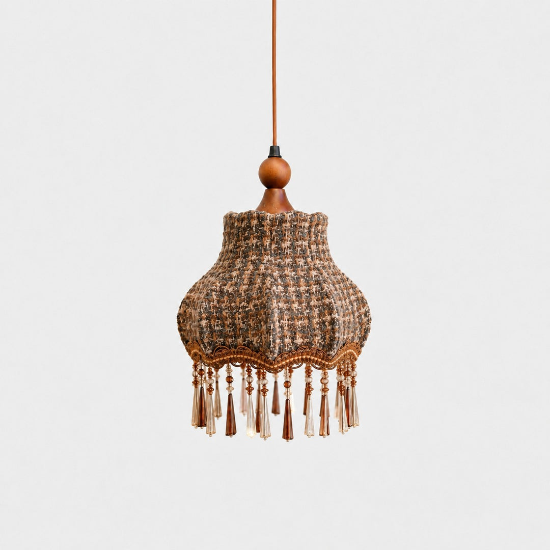 Vintage Fabric Fringe Pendant Lamp