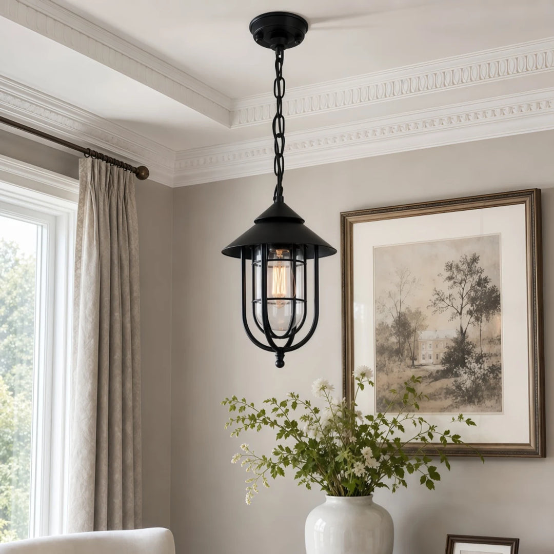 Patnox Outdoor Glass Pendant Lamp scene and detail
