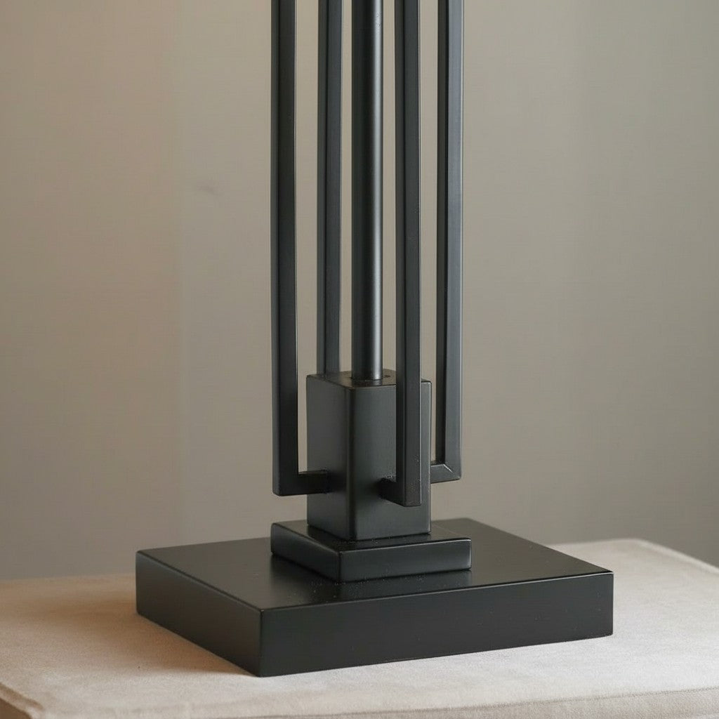 Lampe de table rectangulaire en vitrail Culletto – Aspect artisanal pour chambres et couloirs