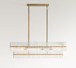 Load image into Gallery viewer, Lumora Crystal Pendant Light – Elegant Tumbled Brass &amp; Cut Glass
