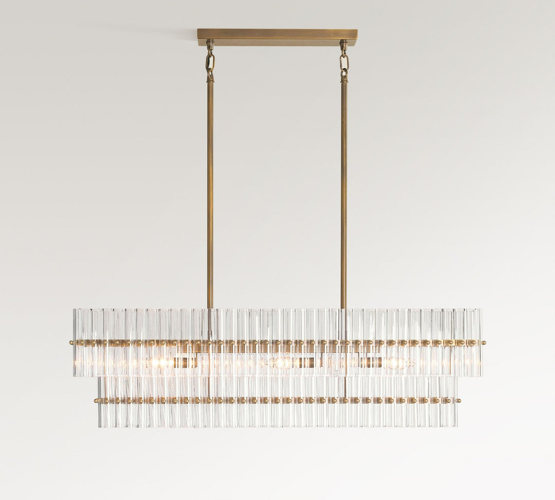 Lumora Crystal Pendant Light – Elegant Tumbled Brass & Cut Glass
