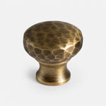 Charger l'image dans la visionneuse de la galerie, 33 mm large rounded hammered antique brass cabinet knob