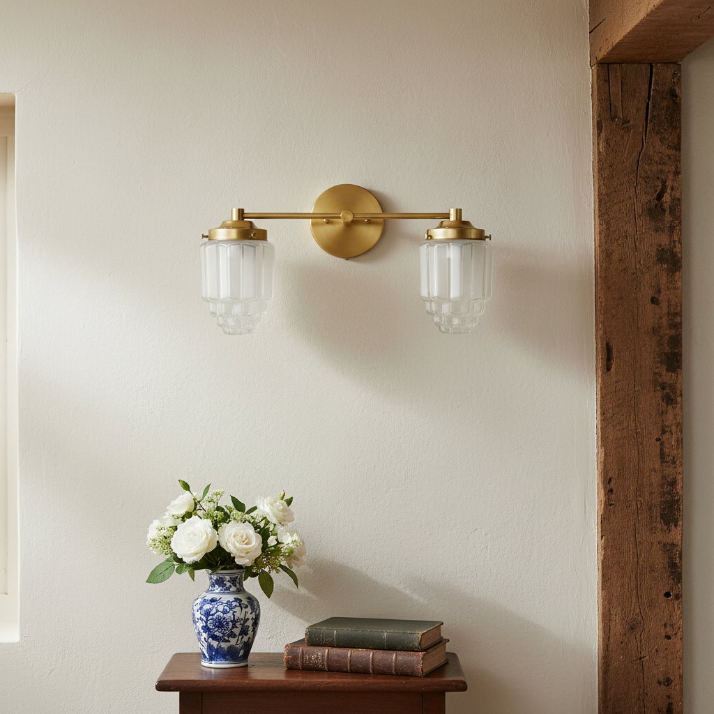 Tierlux glazen kaptafelverlichting - Art deco badkamerarmatuur met wolkenkrabberlampenkappen