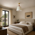 Load image into Gallery viewer, Lunavera Vintage Capiz Shell Ceiling Light with Wooden Accent for Bedroom Dining Room