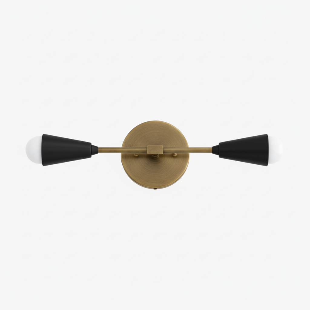 Mobilux Dual-Light Linear Mid-Century Vanity Wall Light for Bathroom & Mirror