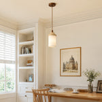 Cargar imagen en el visor de la Galería, Travertine Pendant Light with Natural Stone Texture