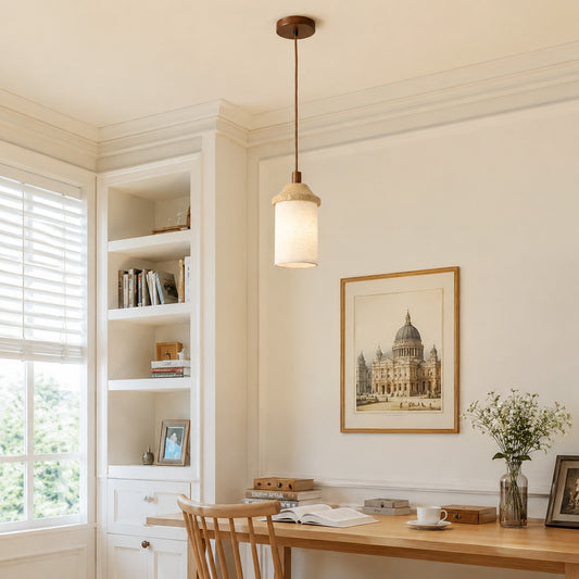 Travertine Pendant Light with Natural Stone Texture